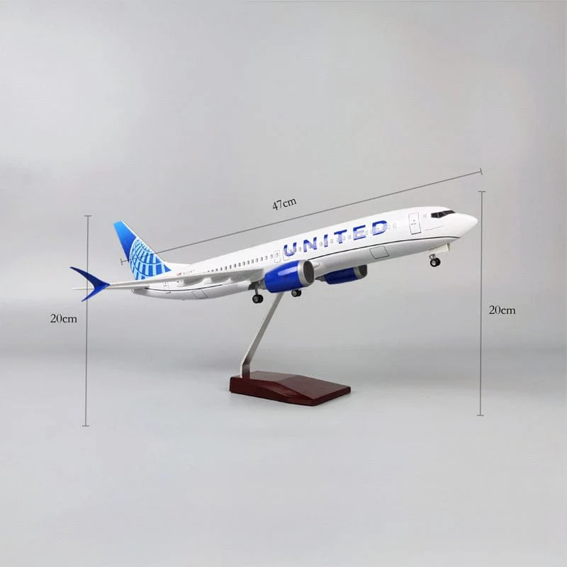 B737 Max United Airlines - Scale 1/80 - 47cm - 18.5 in - Airplane Model - Image 7