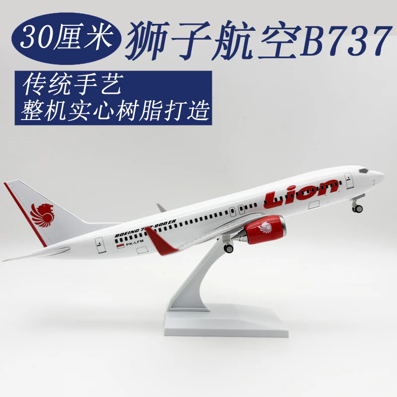 Boeing 737 Model - Lion Air Livery - Solid Resin - 30cm/11.8" - Image 4