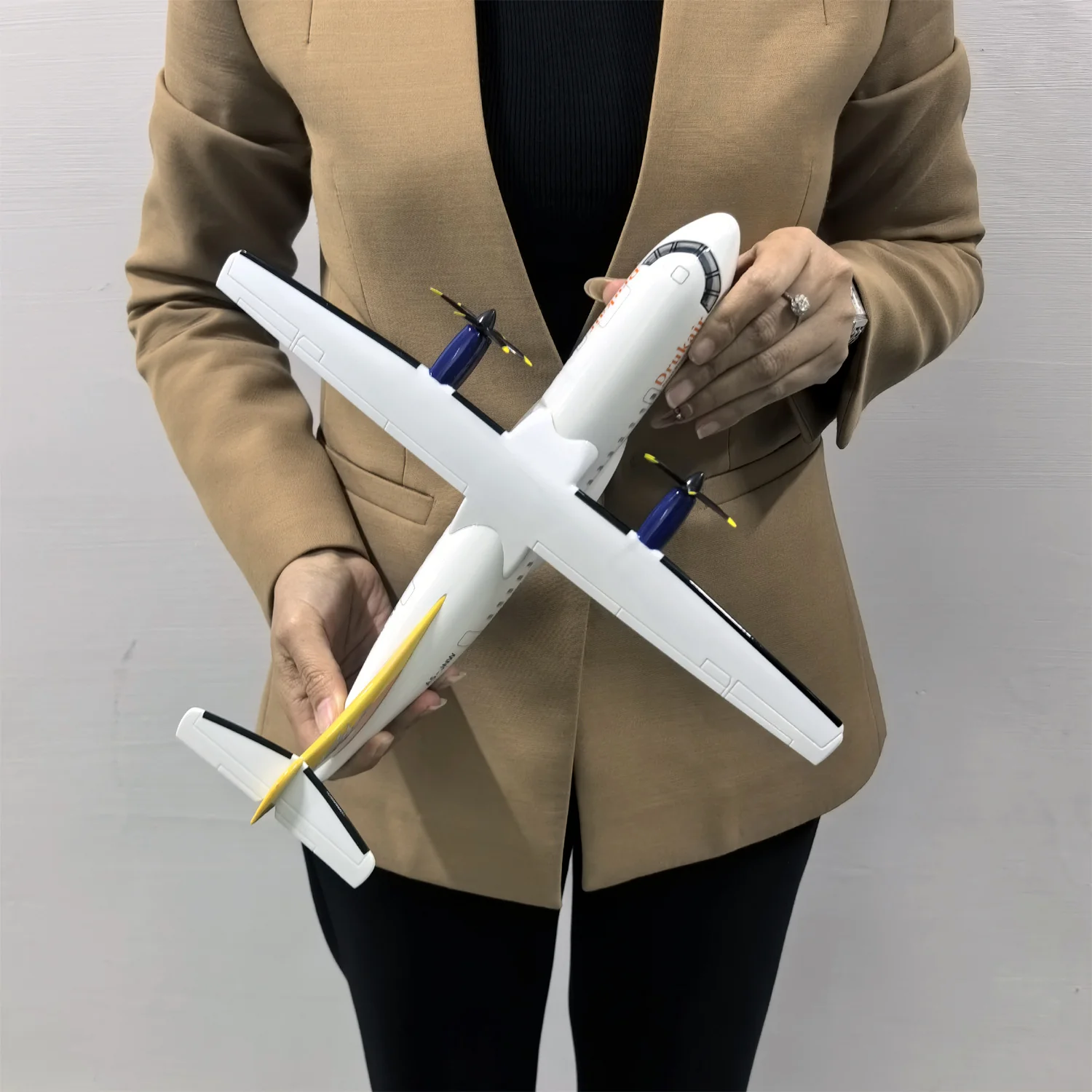 Drukair ATR42-600 Aircraft Model 1:70 Scale - Premium Resin Display with Stand - 32cm/12.6" - Image 4