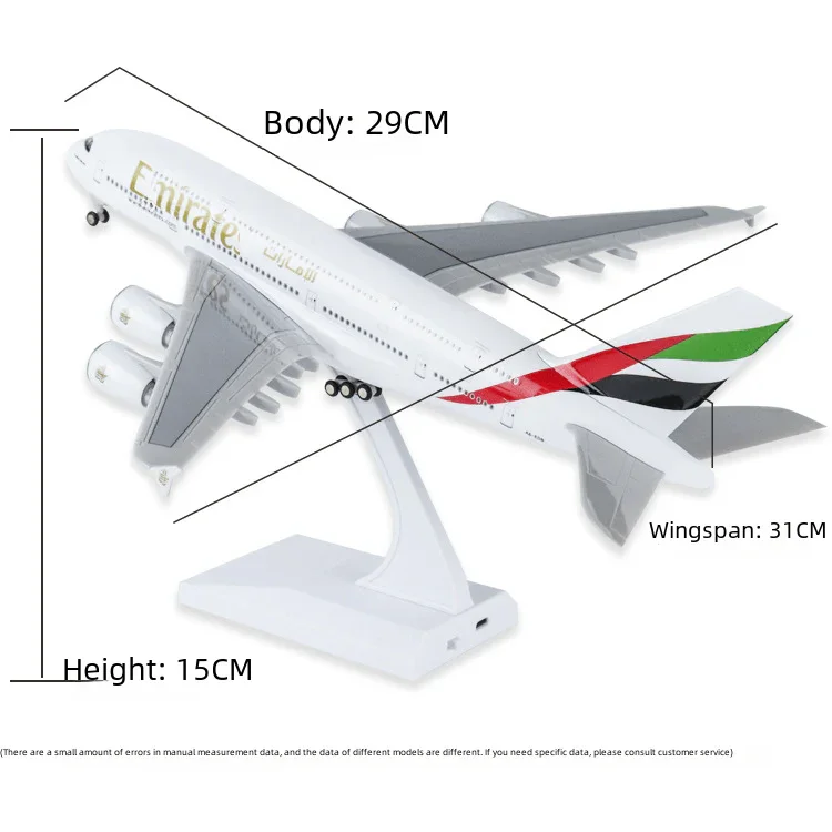 A380 Emirates - 30cm - 11.8in - LED & Sound - Airplane Model - Image 7